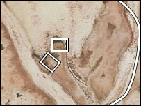 Imgenes muestran la existencia de dos estructuras rectangulares como las de la leyenda.